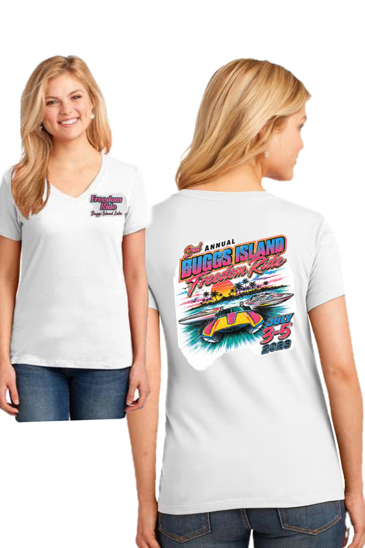 Buggs Island Hot Boat Freedom ride V-NECK